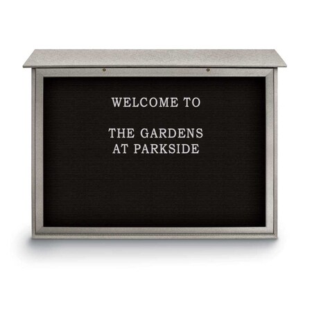United Visual Products Outdoor Enclosed Combo Board, 48"x36", Blk Frame/Blk Porc & Dark Spruce UVCB4836ODB-BLKPORC-DRKSPR